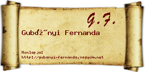 Gubányi Fernanda névjegykártya